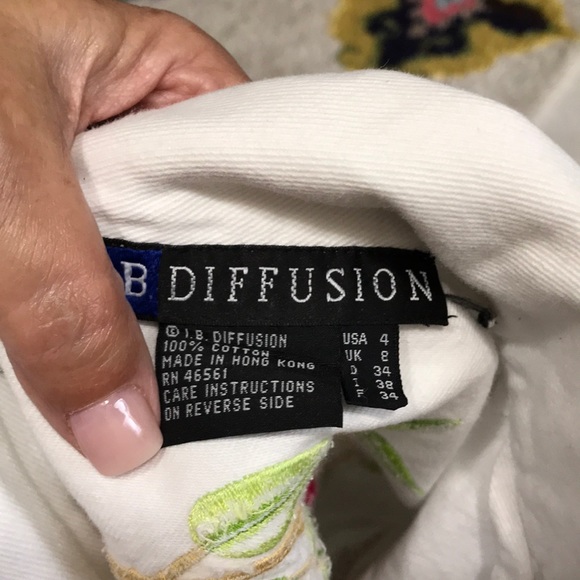 Embroidery white jean jacket one of a kind ! - Picture 3 of 9